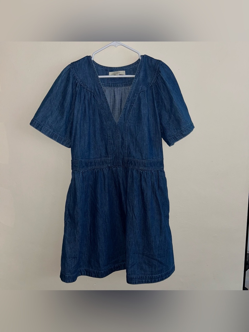Loft Denim V-Neck Mini Dress